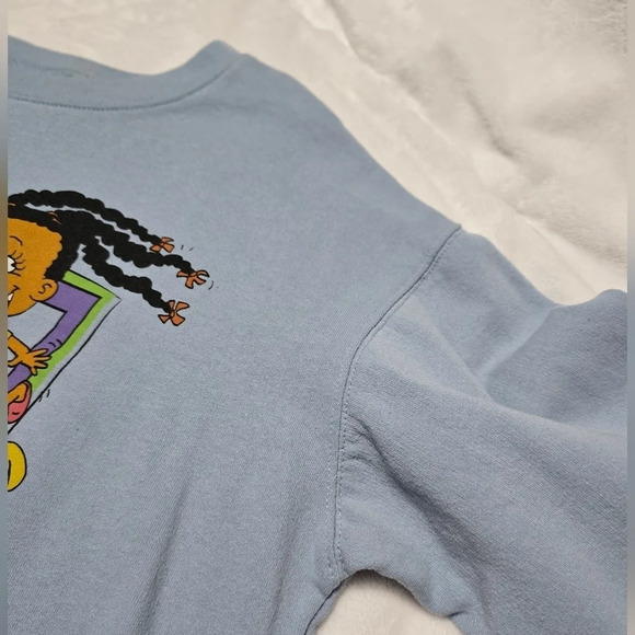 90s Nickelodeon Rugrats Crewneck Sweatshirt, Light Blue, Junior's Size Large. - Picture 6 of 8